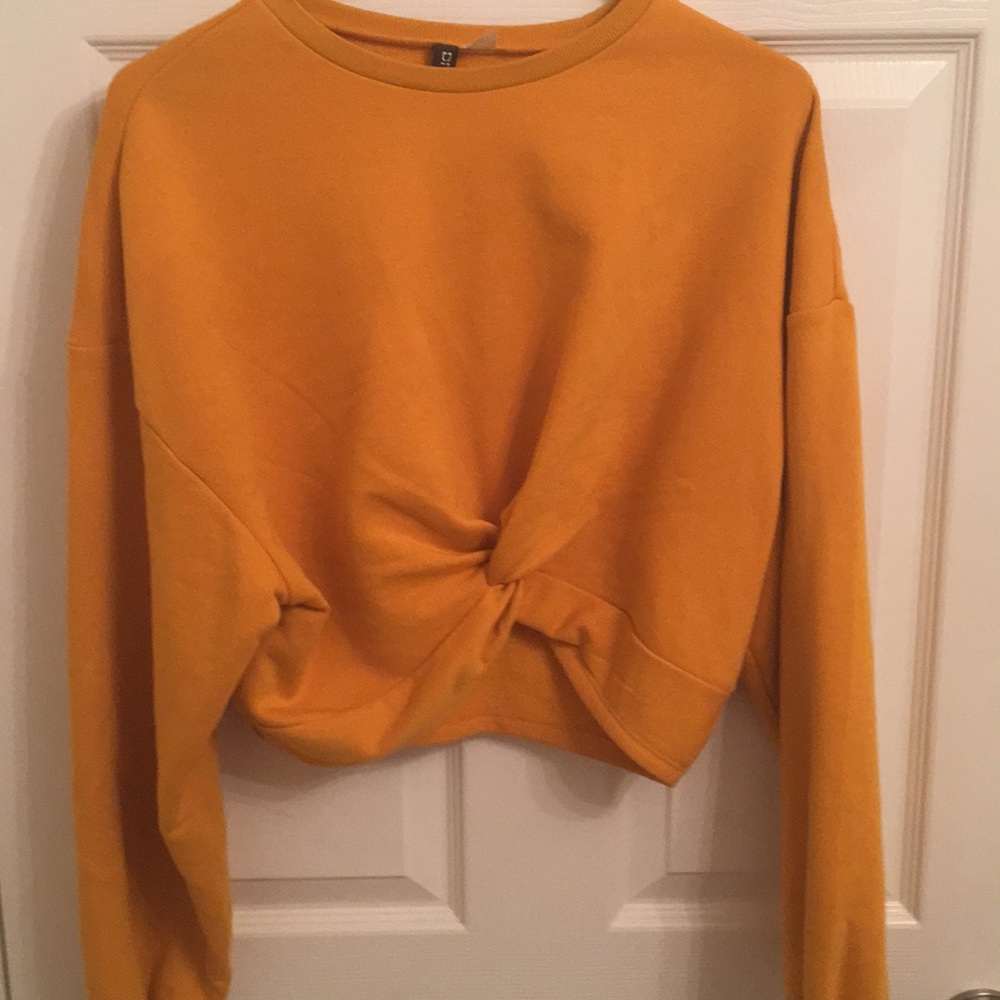 orange cropped sweater